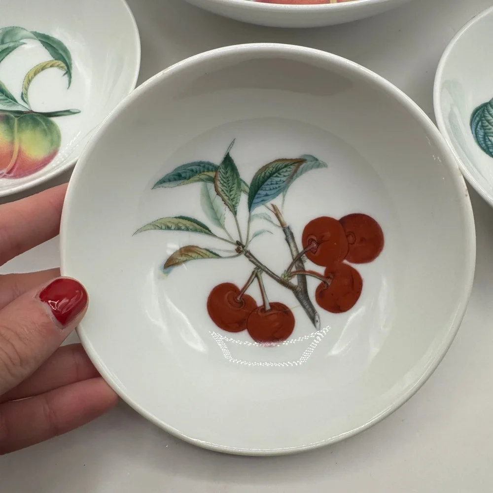 Kaiser Fruit Bowl Set Vintage West Germany Serving Berry Botanical Set of 6